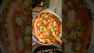 CHEESY SPICY FRESH JALAPEÑO CONFETTI PEPPERONI PIZZA ON CRISPY SOURDOUGH pizza asmr food shorts [upl. by Nyret]