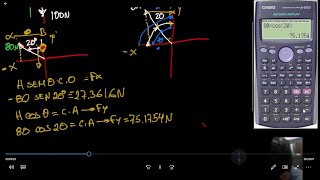 calcular magnitud y sentido de fuerza resultante [upl. by Seidler]