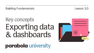 Exporting data amp dashboards  Key Concepts [upl. by Bamby]