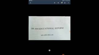 On Educational Reforms by Hilaire Belloc by Dr Nandita Jain An analysis [upl. by Anin335]