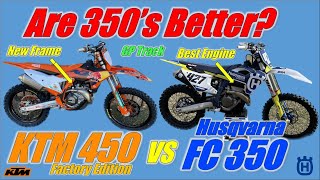 Are 350s Better 20245 KTM 450 Factory Edition vs 2024 Husqvarna FC350 Back to Back [upl. by Cathe]