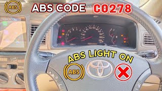 C0278 open circuit in ABS solenoid relay Toyota Corolla SE Saloon 2007 Model [upl. by Aicelaf]