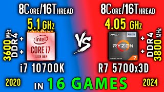 i7 10700K OC vs Ryzen 7 5700x3D Test in 16 Games or i7 10700K vs R7 5800x3D [upl. by Ahsats]