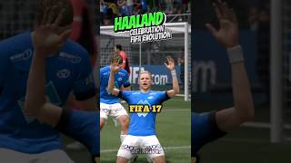 HAALAND Celebration Evolution In FIFA games ⚽️ 🇳🇴 haaland Fc24 fifa23 fifa22 manchestercity [upl. by Atteniuq]