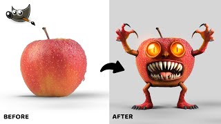 Apple Monster  Gimp photo manipulation [upl. by Naujej]