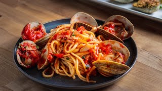 Best Linguine with Red Clam Sauce amp Baked Clams Oreganata [upl. by Roux]