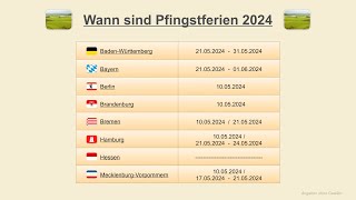 Wann sind Pfingstferien 2024 [upl. by Ingemar]