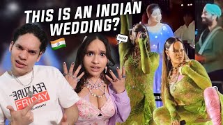 So Indian Weddings are nutsLatinos react to Arijit Singh Shreya Ghoshal amp Rihanna Ambani Wedding [upl. by Rahr]