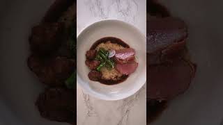 Veal Fillet Sweetbreads Truffle Risotto Port Wine Sauce food restaurant cooking platingfood [upl. by Yr]