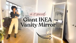 DIY Full Body Vanity Mirror IKEA Hovet Mirror Hack [upl. by Akkim271]