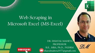 7 Web Scraping in Microsoft Excel MSExcel  Dr Dhaval Maheta [upl. by Emmit717]