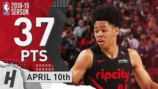 Anfernee Simons Full Highlights Blazers vs Kings 20190410  37 Pts 9 Ast 6 Reb [upl. by Rashidi]