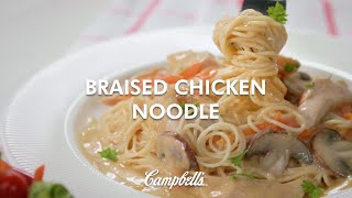 Campbells Braised Chicken Noodle Recipe [upl. by Llerehc]