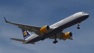 FullHD Icelandair Boeing 757200WL landing amp takeoff at GenevaGVALSGG [upl. by Magda235]