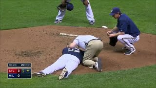 MLB Pitchers Hit With Comebackers [upl. by Esirehc891]