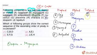 Following components are haploid diploid or triploid A oosphere B microsphere [upl. by Ennovad]