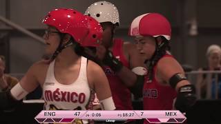 Roller Derby World Cup 2018 England vs Mexico [upl. by Ardnuek]