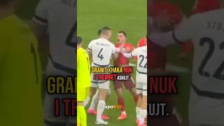 Momenti kur Xhaka përballet me 3 lojtaret serb 🔥👐 albania shqip shqiperia granitxhaka kosova [upl. by Gardie]