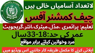 Chief Commissioner Office  Today Jobs in Pakistan  New Jobs in Pakistan  Islamabad New Jobs [upl. by Ardith928]