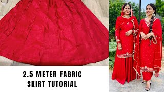 Skirt cutting and stitching  Kalidar skirt tutorial [upl. by Erdnoed962]