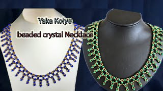 Çok Kolay Yaka Kolye Yaplılışı CYRİSTAL BEAD NECKLACE [upl. by Anitaf]