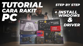 Tutorial Cara Rakit PC amp Install Windows Full Step by Step  Ryzen 9 7900 RX 7800 XT Fractal North [upl. by Acilegna638]