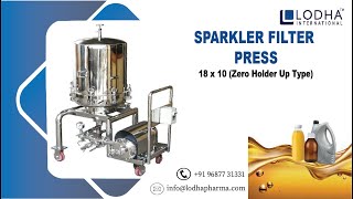 Sparkler Filter Press Size 18quot x 10quot Plates Zero Hold Up Type [upl. by Yenahs]