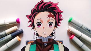 How to Draw Tanjiro Kamado  Kimetsu No Yaiba  Step By Step Tutorial [upl. by Aihtnys817]