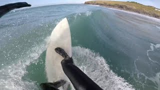 POV SURF raw l Cornwall surfing l cutbacks calves amp turns [upl. by Inafit]