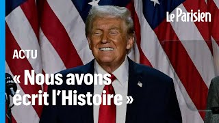 «Merci de m’avoir élu 47e président des ÉtatsUnis» clame Donald Trump [upl. by Enymzaj]