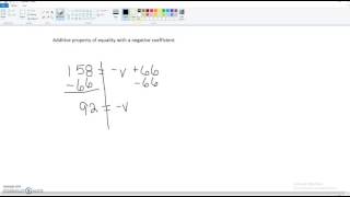 Additive Property of Equality with a Negative Coefficient [upl. by Manvell342]