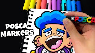 Drawing My Own Character with Posca Markers Shorts [upl. by Rosenfeld331]