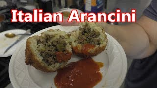 Arancini  Fried Beef stuffed Risotto balls w marinara [upl. by Saleme]