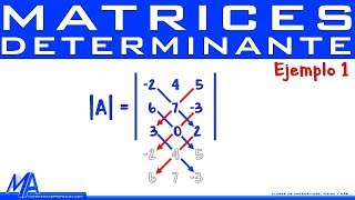 Determinante de una matriz de 3x3 Regla de Sarrus [upl. by Eliath707]