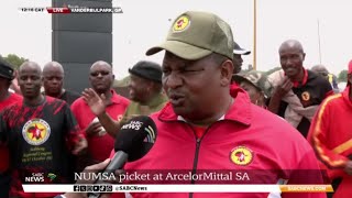 NUMSA members picket outside ArcelorMittal offices  Katlego Legodi updates [upl. by Cato]