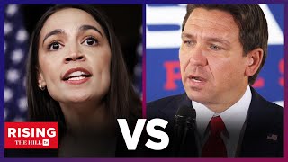 AOC Calls DeSantis Speech DESTRUCTIVE After Saying Gazans Are All Antisemitic Rising [upl. by Morty]