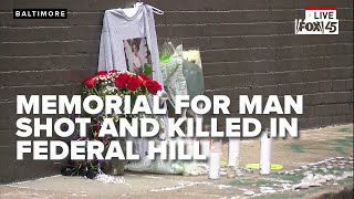 Memorial marks where man shot killed in Federal Hill [upl. by Ameehs]