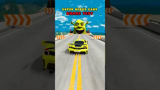 Super Heros Cars Brake Test Challenge 🦸 short beamngdrive [upl. by Llerdnam]