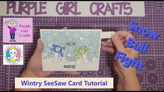 Wintery Seesaw Card Tutorial [upl. by Kerekes329]