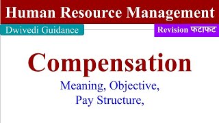 Compensation in hrm compensation objective Pay Structure Human Resource Management BBA MBA BCom [upl. by Eelhsa]