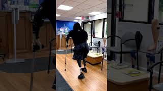 Quadruple Amputee using Prosthetic Devices to Walk [upl. by Rotberg396]