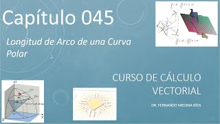 Longitud de Arco de una Curva Polar con Deducción y Ejemplo Cálculo Vectorial Cap 045 [upl. by Leirda642]