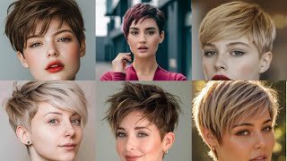 short haircuts for women over 60  short hair with bangs  short fade haircut 2024 [upl. by Nimajnab173]