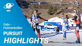 World Cup 2122 Holmenkollen Women Pursuit Highlights [upl. by Sherrer]