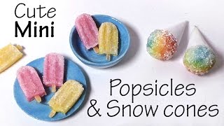 Cute amp Easy Frosty Popsicles amp Snow Cones  Polymer Clay Tutorial [upl. by Merrell510]