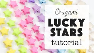 Origami Lucky Star Tutorial ⭐️ Easy DIY ⭐️ Paper Kawaii [upl. by Faxen366]