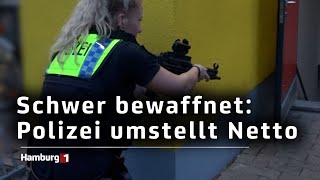 Jugendliche mit Pistolen und Sturmhauben Großeinsatz bei Supermarkt in Neugraben [upl. by Ramak]