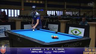 2017 US Bar Table Championships 9Ball James Aranas vs Jesse Engel [upl. by Mcevoy]