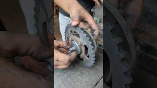 Chain sprocket repair lathemachine bike repair automobile machinetools trending experiment [upl. by Higginson]