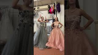 Trying on pageant dresses viral popular fypシ゚ duet blowup twins DTI twinningaround1415 [upl. by Burne]